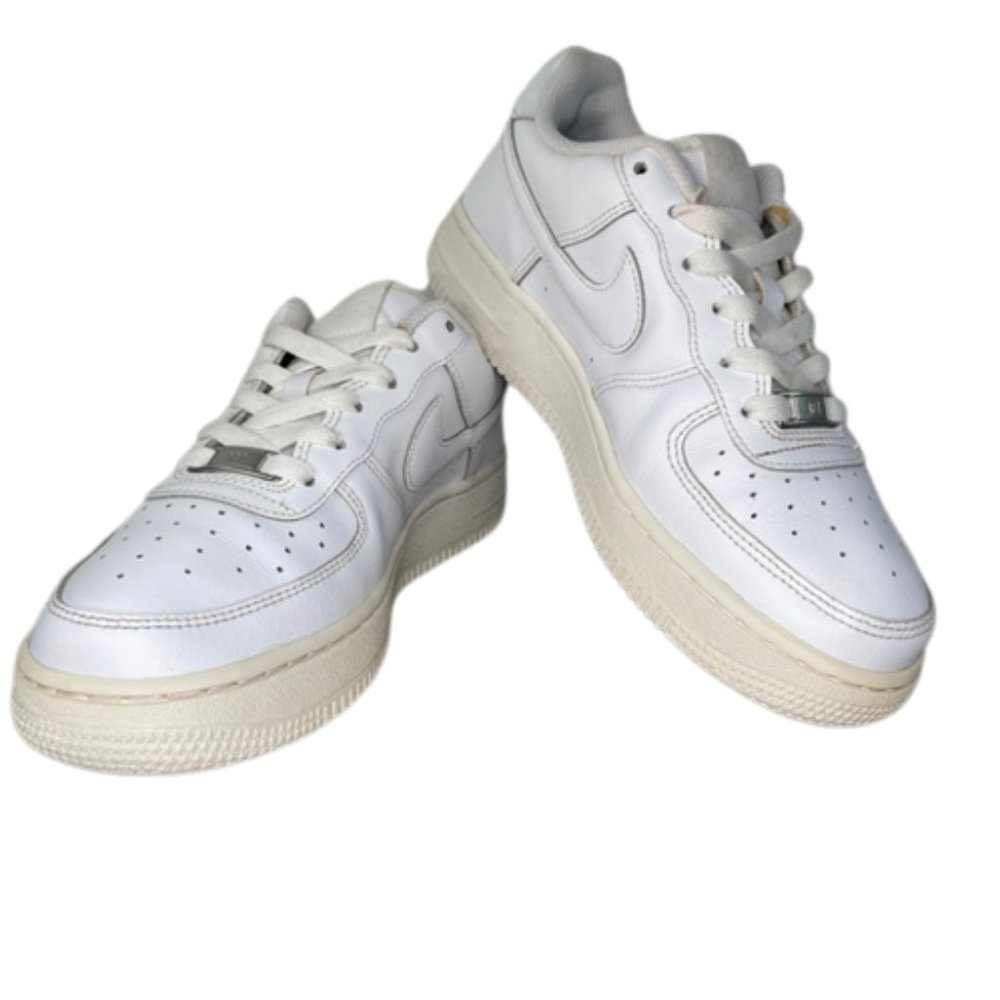 Nike Air Force One Sneakers Kids 5Y Youth Shoes White On White 314192-117 LowTop